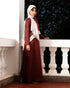 Crushed Satin Color-Block Long Sleeve Maxi Dress 59761